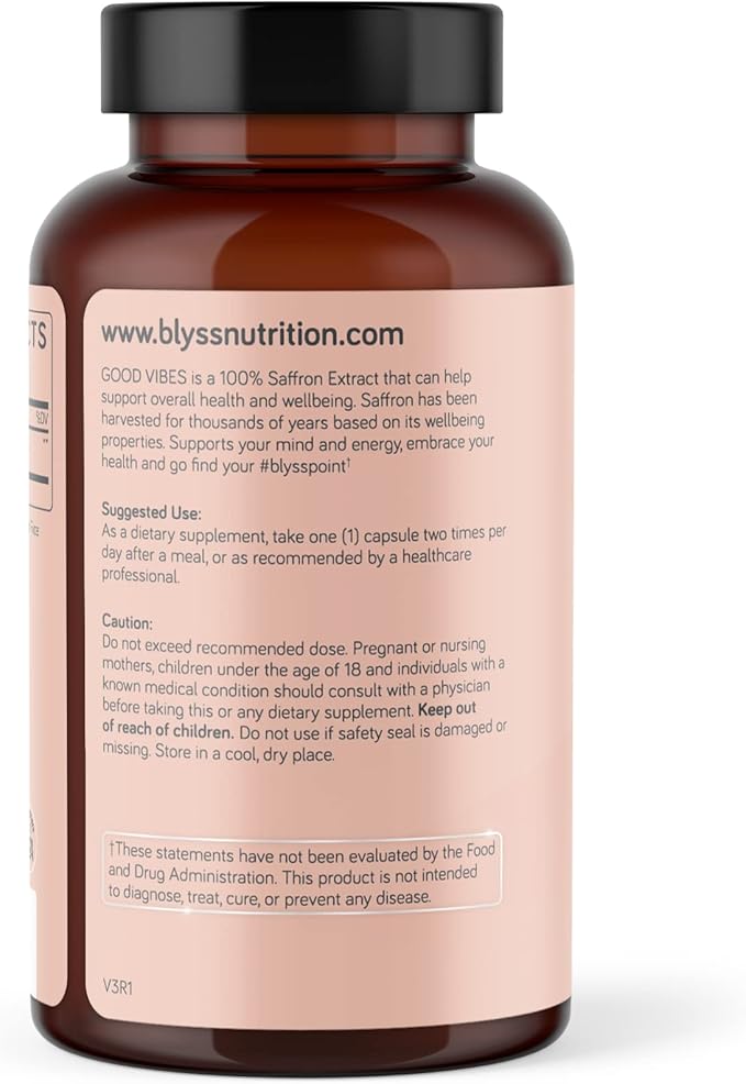 Saffron Supplements – Saffron Extract Pills for Women – Support Mood, Energy Boost, PMS, Mental Clarity & Metabolism - Non-GMO, Gluten Free, 60 Vegan Capsules