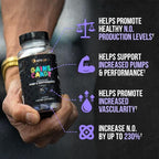 ALPHA LION Gains Candy, Supplement Pills for Muscle Pump & Blood Flow, Nitric Oxide Booster, Supports Mental Focus, Use Daily to Upgrade Workout Performance, 60 Capsules (S7)