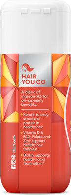 OLLY Ultra Strength Hair Softgels, Supports Hair Health, Biotin, Keratin, Vitamin D, B12, Hair Supplement, 30 Day Supply - 30 Count (Packaging May Vary)