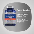 Piping Rock Hyaluronic Acid Supplement | 100mg | 160 Capsules | with MSM for Women and Men | Non-GMO, Gluten Free
