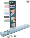 Pillar - 7-Day Pill Organizer | Weekly Medicine Pill Container Travel Box - Aesthetic Medication Holder - Stylish Travel Pill Case - Cute Small Medication Organizer 7 Day for Women (Powder Blue)