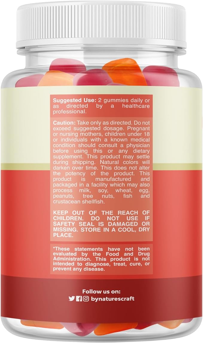 Natures Craft Vitamin D3 Gummies for Daily Wellness - Delicious Vitamin D Gummies for Adults with D3 2000IU per Serving Bone Muscle & Immune Support - Non-GMO Gelatin & Gluten Free - 120 Count