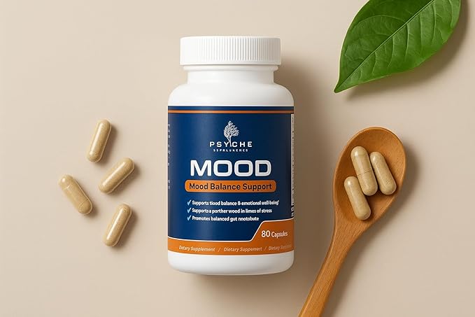 Mood Balance Support Supplement | Emotional Wellness Formula | Calm and Focus Blend | Gut-Brain Formula | Clean Ingredients 60 Vegetarian Capsules.