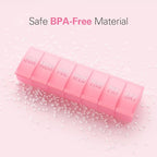 Barhon Large Weekly Pill Organizer, Big Vitamin Organizer Case for 7 Day, Travel Medicine Pill Box to Hold Various Supplements and Fish Oil, Sakura Pink