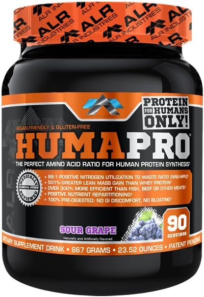 HumaPro Essential Amino Acid Formula | EAA Protein Supplement | Supports Muscle Recovery & Performance | Vegan, Gluten Free | | 90 Servings (Sour Grape)