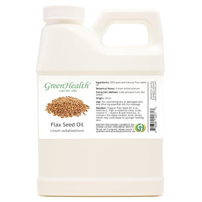 GreenHealth Flax Seed Oil - 16 fl oz - 100% Pure & Natural