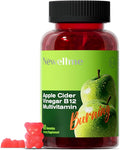 NEWELLME Sugar-Free Apple Cider Vinegar Gummies for Metabolism - 1000mg ACV with The Mother & Vitamin B12 for Energy Support - Vegan, Gluten-Free, 60 Counts
