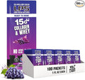 Nutritional Designs LPS Liquid Collagen & Whey Protein Supplement - Non-GMO Drink, Sugar-Free - Promotes Healthy Skin & Hair for Men & Women, Grape, Single Serve (100 Packets)