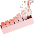 Weekly Pill Organizer 1 Time a Day - Travel Pill Box 7 Days, Large Medicine Pill Case Container for Daily Medication Vitamin Supplement Fish Oil, Portable Week Pills Organizers Holder Dispenser, Pink
