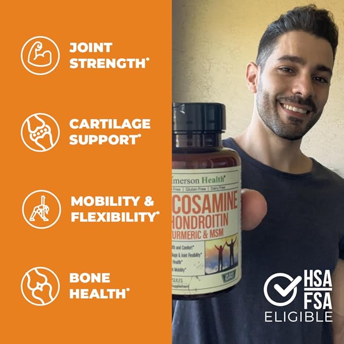 Turmeric Curcumin with Black Pepper Extract & Glucosamine Chondroitin MSM Joint Support Supplement