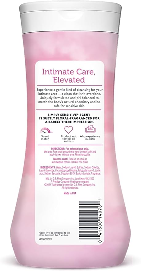 Bundle of Summer's Eve Delicate Blossom, Simply Sensitive, + Amber Nights Daily Refreshing All Over Feminine Body Wash, Removes Odor, Feminine Wash pH Balanced, 15 fl oz