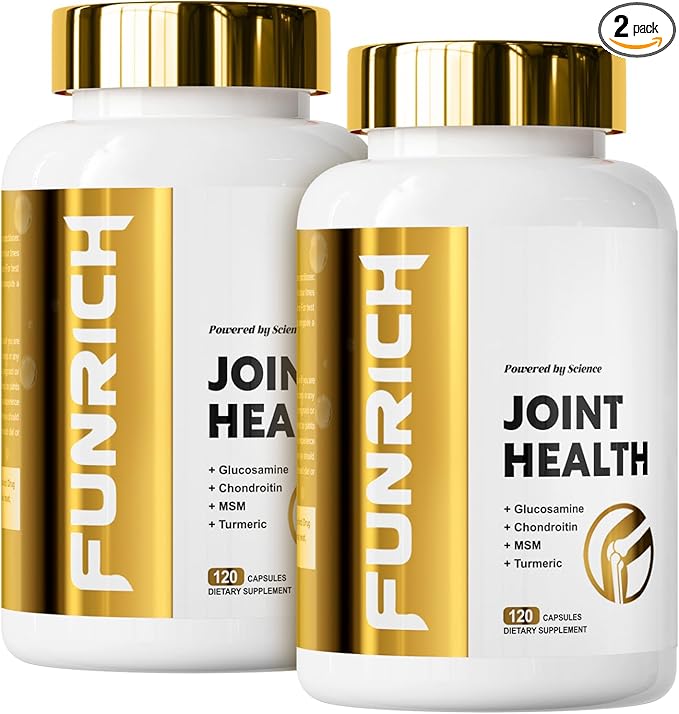 Joints Health Suppplement, Glucosamine Chondroitin MSM - Joint Support Supplement for Women and Men with Turmeric, MSM &Boswellia, for Cartilage, Joint Health and Flexibility - 2 Bottles