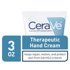 CeraVe Therapeutic Hand Cream for Dry Cracked Hands With Hyaluronic Acid and Niacinamide,Fragrance Free 3 Ounce,(Pack of 2)