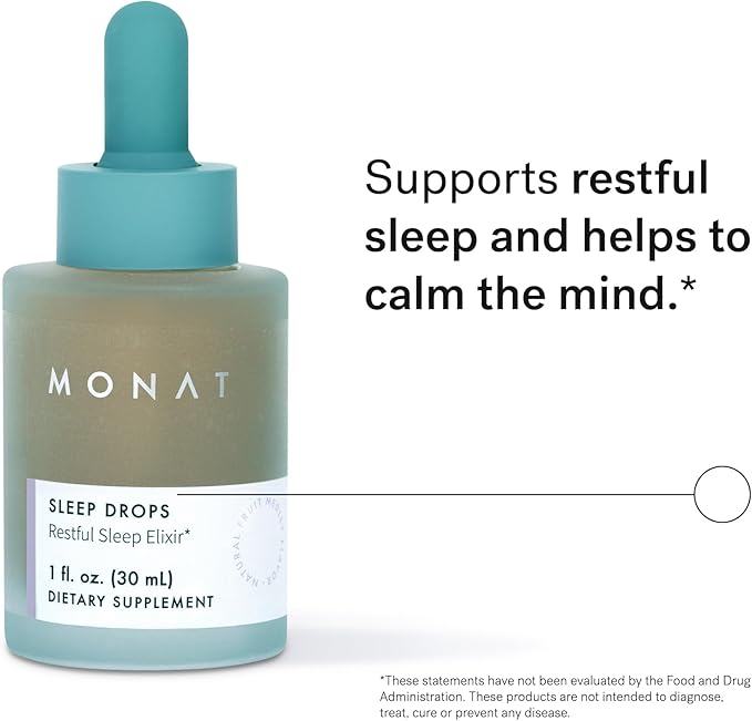 MONAT Sleep Drops Sleep Improvement Product – Herbal Support – Calming Bedtime Drops for Restorative – Relaxation for Stress & Frenetic Life – Natural Support Solution