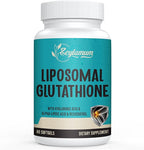 2400 MG Liposomal Glutathione Softgels, Max Absorption, Active Form L-Glutathione Reduced (GSH), with Hyaluronic Acid, Resveratrol, Master Antioxidants for Brain, Immune System, 60 Softgels