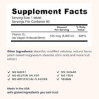 EZ Melts Dissolvable Vitamin D3 5,000 IU - Vegan Vitamin D Supplement for Bone & Teeth Support - No Artificial Flavors - Plant-Based & Non-GMO - Green Apple - 90 Dissolvable Tablets (90 Servings)