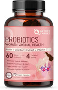 NATURE TARGET Probiotics for Women, 60 Billion CFUs with Cranberry, 70 Capsules