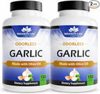 NaturaLife Labs Odorless Garlic Supplement – 30 mg Garlic Extract per Serving (2 Softgels) with Organic Olive Oil – 150 Softgels – Non-GMO, Gluten-Free (2 Pack)