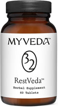 RestVeda 32™ Sleep Support – Ayurvedic Herbal Tablets with Ashwagandha, Brahmi, Valerian & More. Natural, Vegan, Non-Habit Forming Formula for restful, rejuvenating Sleep. 60 Tablets.