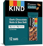 KIND Nut Bars, Dark Chocolate Nuts and Sea Salt, Healthy Snacks, Gluten Free, Low Sugar, 6g Protein, (Pack of 24)