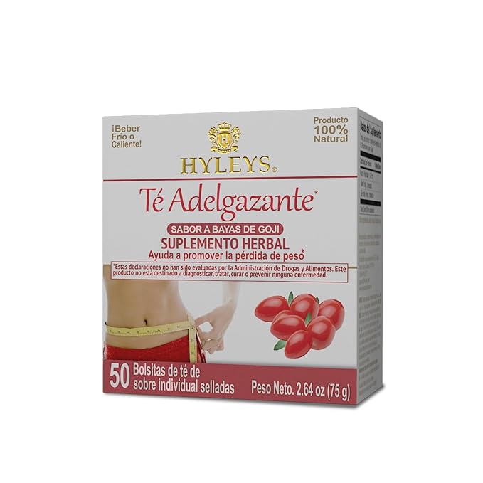 Hyleys Slim Tea Weight Loss Herbal Supplement with Goji Berry - Cleanse and Detox - 50 Tea Bags