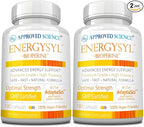 Approved Science Energysyl - Caffeine Free - with Adaptogens, B Vitamins, Bioperine - 360 Capsules - 6 Month Supply