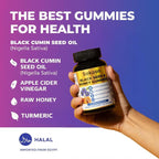 Sakoon nutrition Black Seed Oil Gummies with Honey and W/ 2%+ THYMOQUINONE - Nigella Sativa Seeds - Super antioxidant for Immune Support, Joints, Digestion, Hair & Skin - 60 Gummies