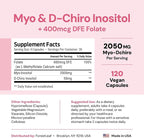 Myo-Inositol & D-Chiro Inositol Supplement for Women's Health | Fertility Supplements Women | Inositol 40:1 Ratio Support Ovarian Function & Healthy Hormone Balance Women | 2050mg | 120 Powder Caps