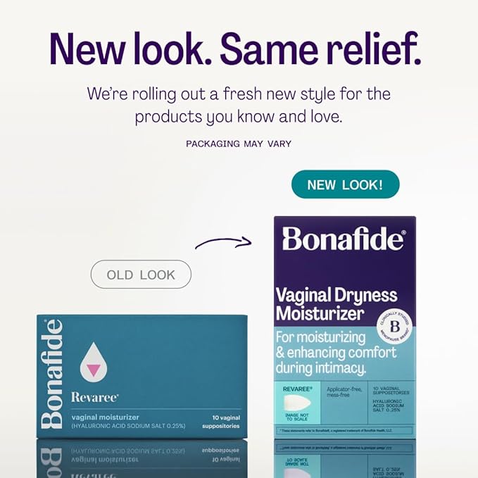 Bonafide Vaginal Dryness Relief (Revaree) with Hyaluronic Acid. Relief from dryness & painful sex. — 3-Month Supply