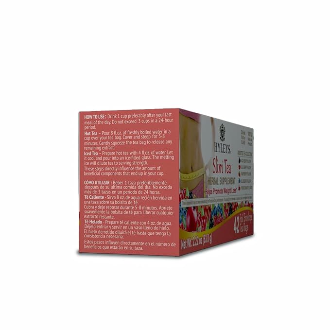 HYLEYS Slim Tea 42 Ct Assorted - Weight Loss Herbal Supplement Cleanse and Detox - 42 Tea Bags (12 Pack) - Tea Bags Variety Pack
