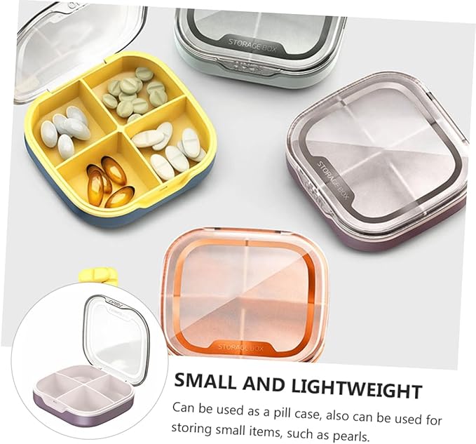 VICASKY Portable Mini Medicine Storage Box Sealed Compartment Pill Organizer for Travel Multifunctional Small Container for Pills Jewelry Compact and Easy to Carry
