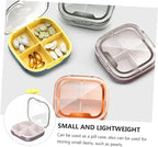 VICASKY Portable Mini Medicine Storage Box Sealed Compartment Pill Organizer for Travel Multifunctional Small Container for Pills Jewelry Compact and Easy to Carry