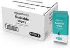 Amazon Basics Flushable Adult Toilet Wipes, Fragrance Free, 42 Count (Pack of 8) (Total 336 wipes) (Previously Solimo)