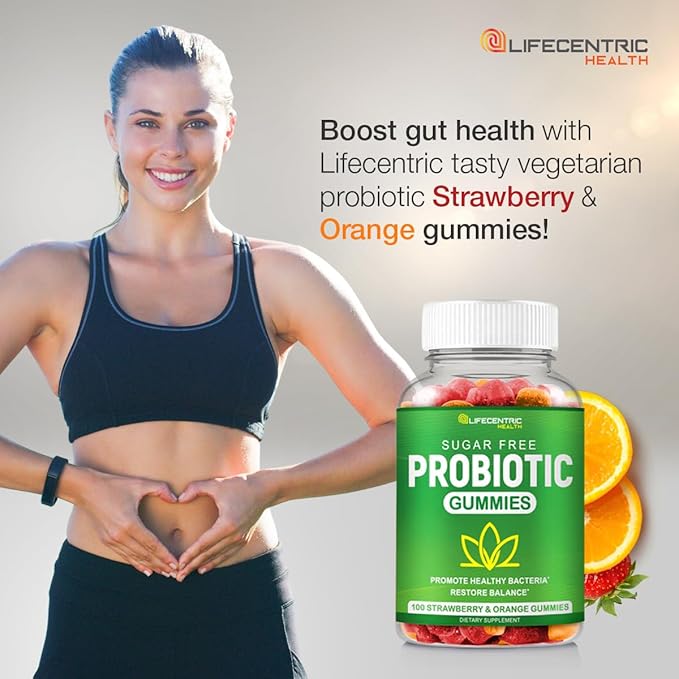 Probiotic Gummies for Adults and Kids Max Strength 5 Billion CFU | Organic Sugar Free Gummies for Digestive Health | 100 Count Vegan Gluten Free Chewable Probiotics Gummies for Men Women and Children