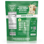 Mission Meats Kids Beef Sticks, 100% Grass Fed, Healthy Snacks for Kids, Zero Sugar, 9g Protein per Serving, Gluten & Nut Free, Individually Wrapped, Mini 0.5oz (72ct Bag)