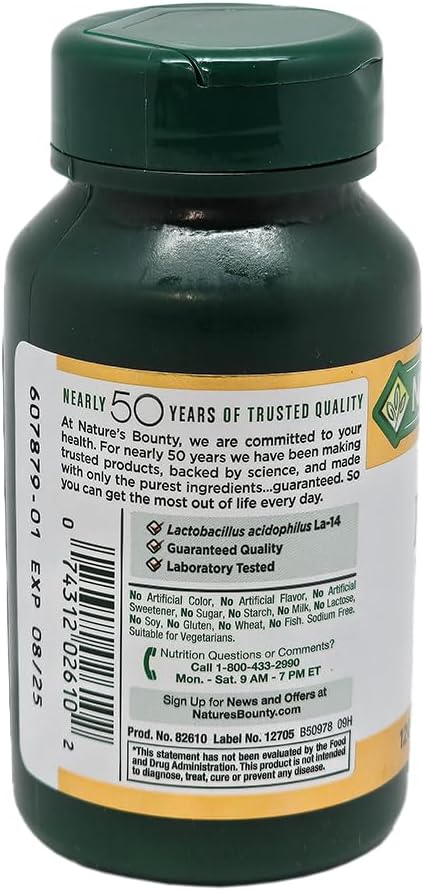 Nature's Bounty Probiotic Acidophilus Tablets, 120 tablets