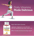 Sugar Free Multi-Vitamin Gummies for Women & Men, Daily Multivitamin/Multimineral Supplement with Vitamin A C D E B6 B12,Folic Acid,Pantothenic Acid,Biotin,Inositol,Iodine,Zinc