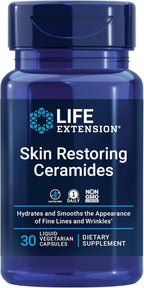 Life Extension Skin Restoring Ceramides* – Wheat Oil Extract – Hydrates & Smooths The Appearance of Fine Lines & Wrinkles – Gluten-Free, Non-GMO, 1-Daily, Vegetarian – 30 Liquid Capsules