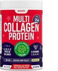 anocin Multi Collagen Peptides w/Prebiotic + Probiotics + Type I, II, III, V, X + Hydrolyzed Collagen Powder w/Vitamin C+D3+B7+K2+E Hyaluronic Acid, Supports Skin Hair Nail Joint, Grass-Fed, Non-GMO