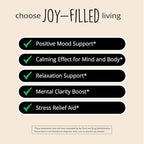 Joy-Filled Mood Support Supplement - 7 Herb Complex + St. Johns Wort (180 Ct) | Rhodiola Rosea, Eleuthero, Ashwagandha | Stress Relief – Helps Calm The Mind & Body | 100% Plant-Based Happy Pills