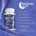 NEVISS Melatonin 50 mg for Adults - Extra Strength 9-in-1 Fast Dissolve Sublingual - High Dose with Magnesium Glycinate, Vitamin D3, Ashwagandha, Lemon Balm, Chamomile, Sugar Free, Vegan 180 Tablets