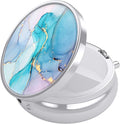 Nipichsha Pill Box, Small Pill Case for Purse & Pocket, Cute Travel Medicine Organizer, Portable Medicine Container Holder to Hold Vitamins, Medication, Fish Oil & Supplement, Colorful Ink Marble