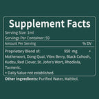 Motherwort Herb Drops for Women Support Menopause, Hot Flashes & Night Sweats Supplements with Dong Quai Red Clover Black Cohosh Extract, Alcohol-Free Tincture.2oz