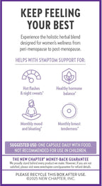 New Chapter Menopause Supplement - Estrotone Herbal Hormone Balance for Women in Perimenopause, with Black Cohosh for Hot Flash Relief & to Reduce Night Sweats + Vitex, No Added Hormones - 60 ct