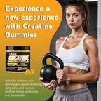 Creatine Monohydrate Gummies 6g for Men & Women, Potent Creatine Supplement, Chewables Creatine for Energy Boost, Increase Strength and Build Muscle, Gluten-Free, Sugar Free,120 Count