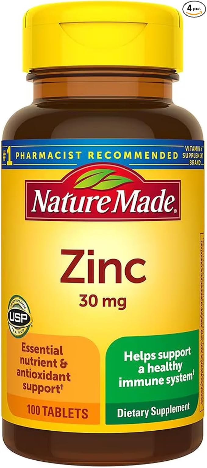 Nature Made Zinc 30 mg (Pack of 4)