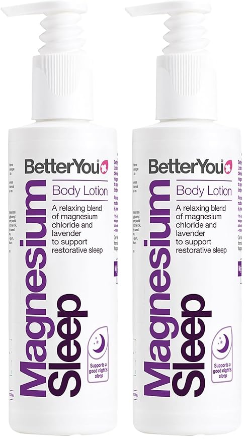 BetterYou Magnesium Sleep Body Lotion - Relaxing Body Lotion - Magnesium Body Cream with Lavender and Chamomile Blend - Sore Muscle Relief - 6.08 oz (Pack of 2)