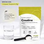Complement Creatine Monohydrate Micronized Powder - Pre-Workout, Post-Workout, Muscle Recovery, Brain Health, Longevity, Energy Supplements for Women and Men - Vegan, Unflavored (5g, 60 Servings)