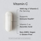 Sports Research High Potency Vitamin C Supplement - Vegan Veggie Capsules for Antioxidant Activity & Immune Support - Non-GMO Verified & Gluten Free - Ascorbic Acid Vitamin C 1000mg, 240 Count
