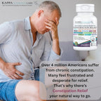KAPPA NUTRITION Constipation Relief Supplement – Gentle Colon Cleanse for Regularity & Gut Health – Non-Habit Forming Formula with Fiber, Herbs & Probiotics – Non-GMO, 60 Capsules